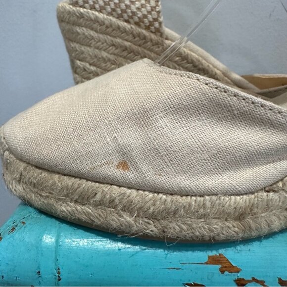 Sóludos The Marseille Wedge Espadrille La Concha Ivory Size 9.5 - Picture 3 of 5